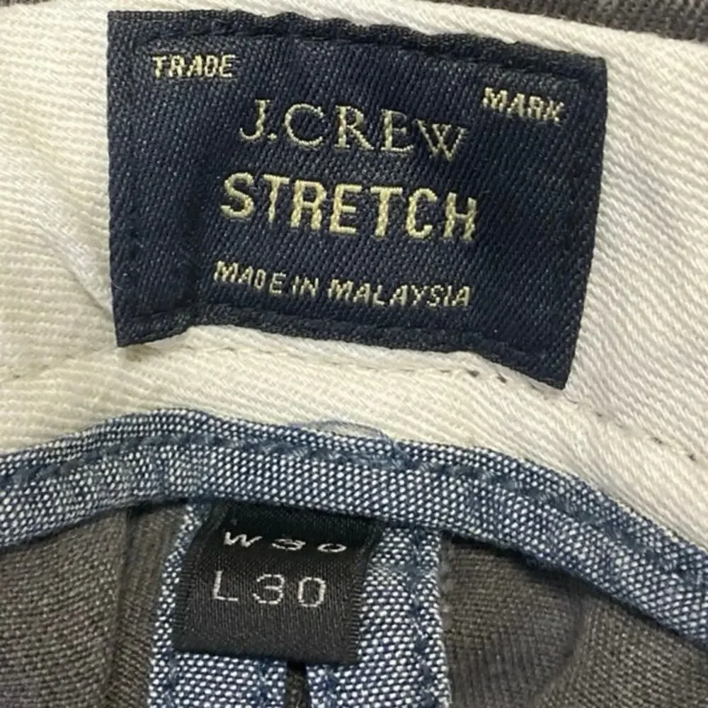 J.Crew Men's Gray Stretch Tapered Mid Rise Chino Khaki Trousers Pants Size 30